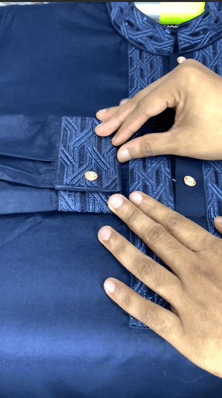 Screenshot 2025-05-11 052149 Navy Blue Panjabi with Signature Sequin Work