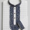 chech body, navy blue embroidery_11zon Check Fabrics Cotton- Navy blue design