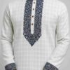 check body, navy blue embroidery2_11zon Check Fabrics Cotton- Navy blue design