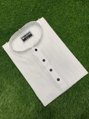 ea8fed34-391d-49d0-a09b-f85bc23dc17d Pure Cotton Stripe Panjabi – White Edition