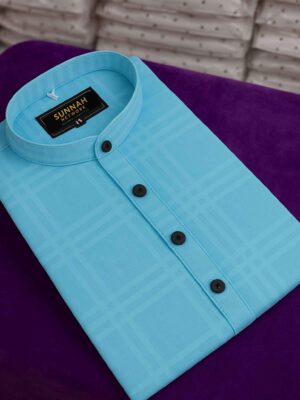 photo-output(3)_6_11zon Jamdani Cotton- Sky Blue Panjabi